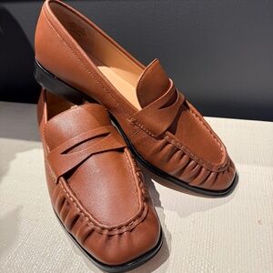 J crew ruched leather loafer